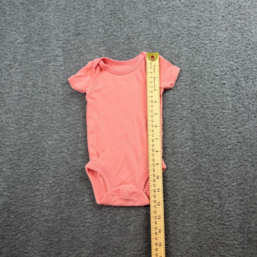 Carter's Just One You Bodysuit Kids Newborn Coral Pink Short Sleeve Snap Closure